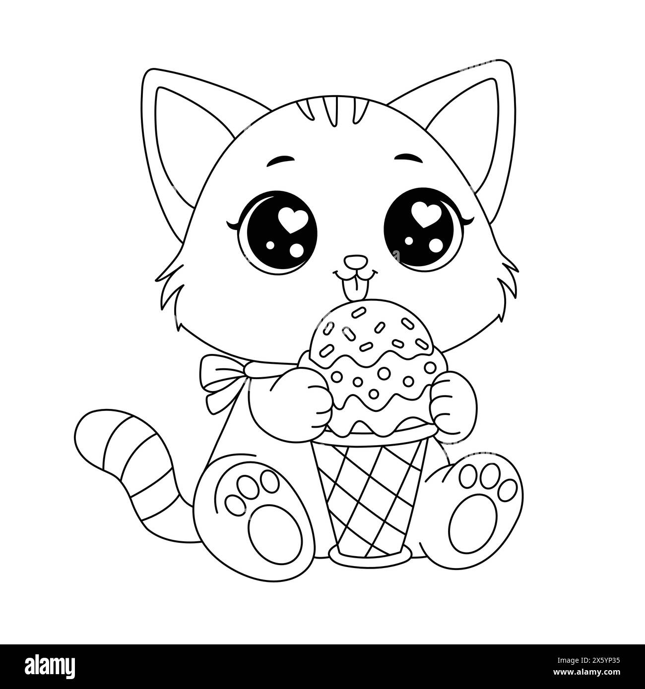 Kitty Coloring Page Black And White Stock Photos Images Alamy