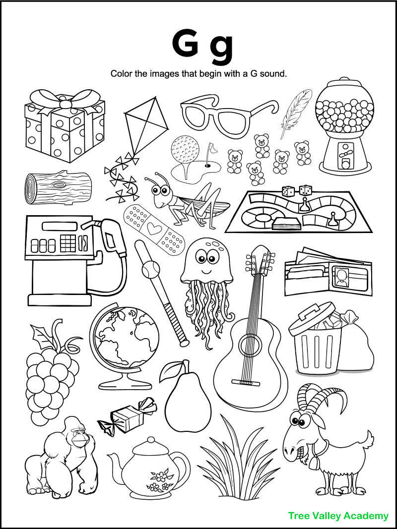 letter g worksheet
