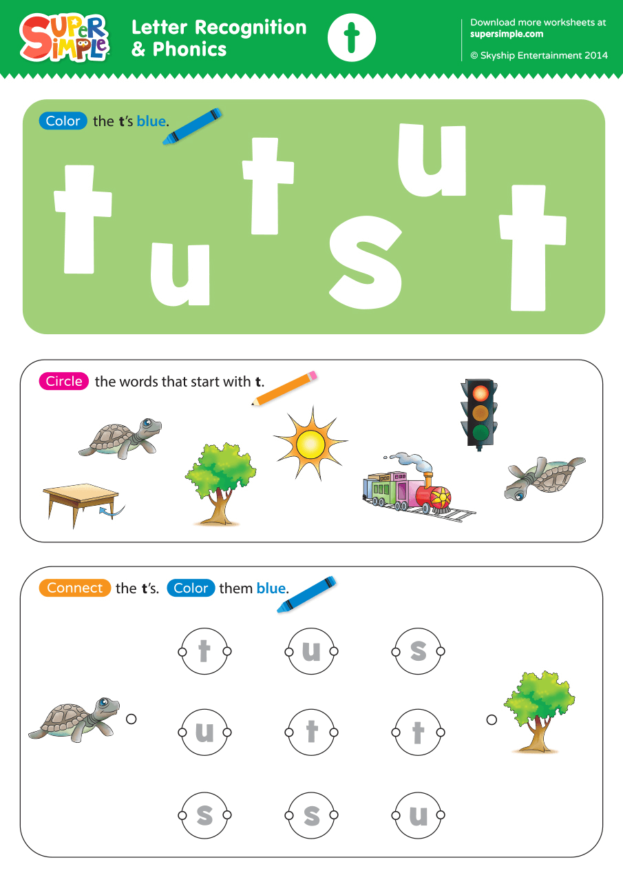 letter t worksheets
