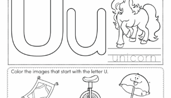 Letter U Coloring Worksheet Free Printable Digital PDF