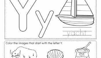 Letter Y Coloring Worksheet Free Printable Digital PDF
