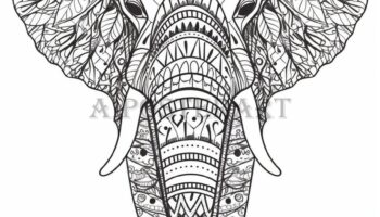 Mandala Style Elephant Coloring Page For Adults Printable Coloring Sheet Advanced Coloring Patterned Elephant High Res 5376x8064 Etsy