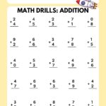 Math Addition Drill Worksheet Etsy