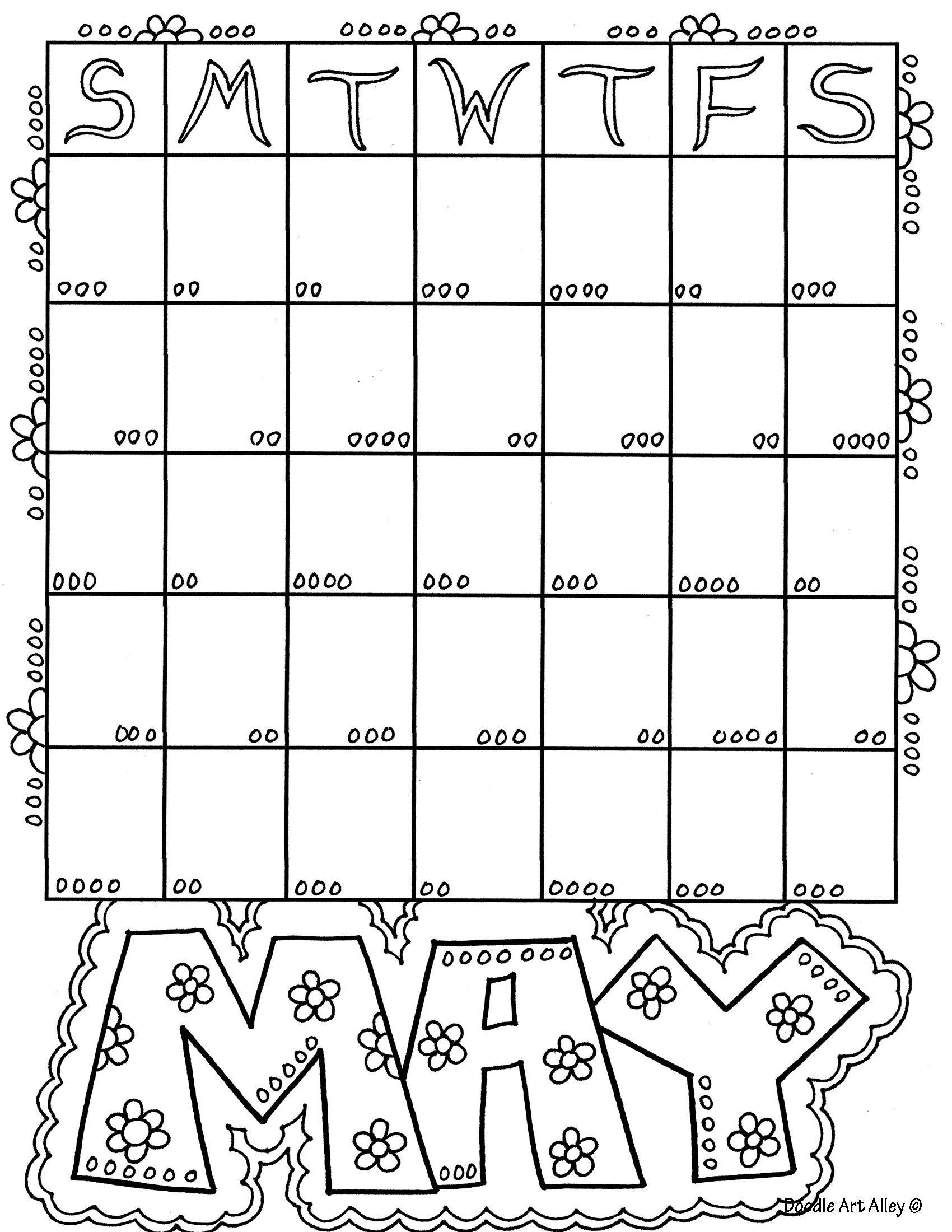 May Coloring Pages DOODLE ART ALLEY