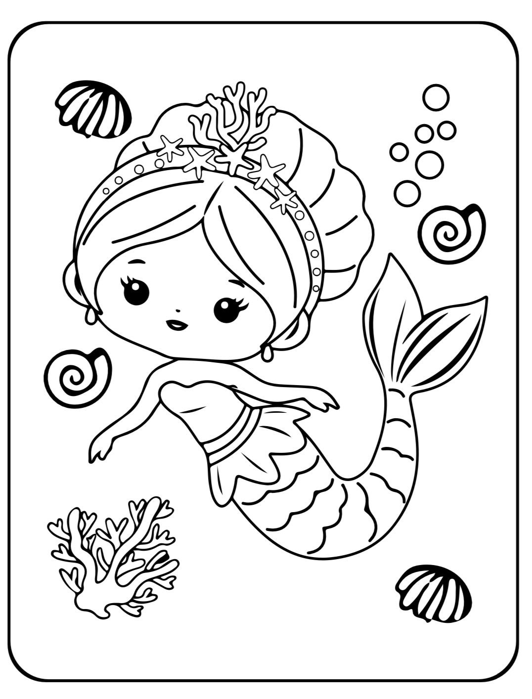 Mermaid Coloring Pages Etsy Israel