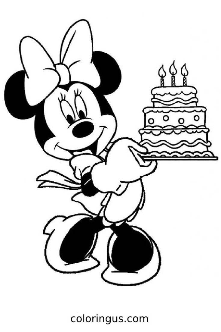 Minnie Mouse Birthday Coloring Page Minnie Mouse Birthday Coloring Page