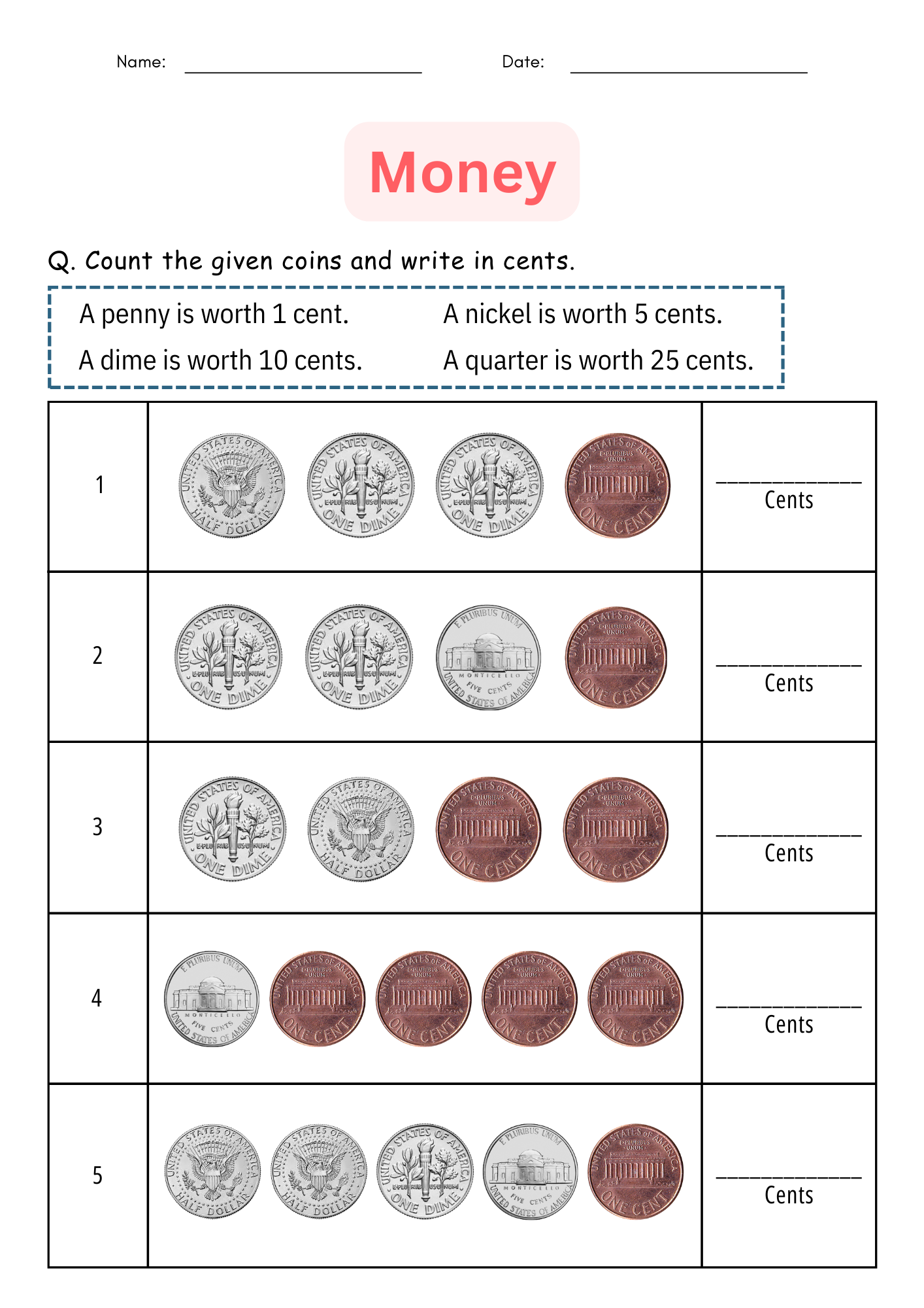 Money Worksheets Counting Coins Activities Money Word Problems For Grade 1 2 Made By Teachers