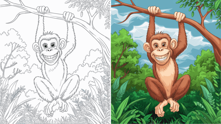 Monkey Coloring Pages 40 Free Printable PDF