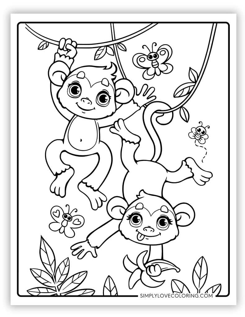 coloring monkey pages