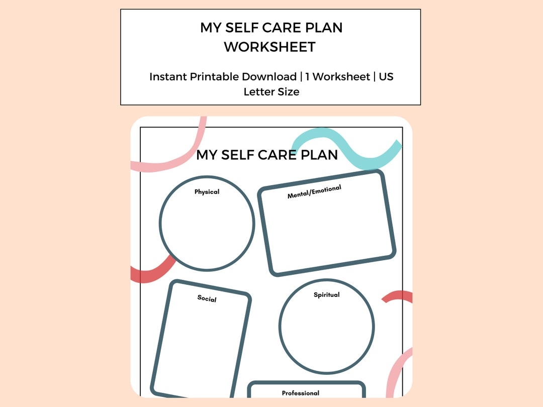 My Self Care Plan Self Care Worksheet Self Care Therapy Worksheet Digital Download Etsy Denmark