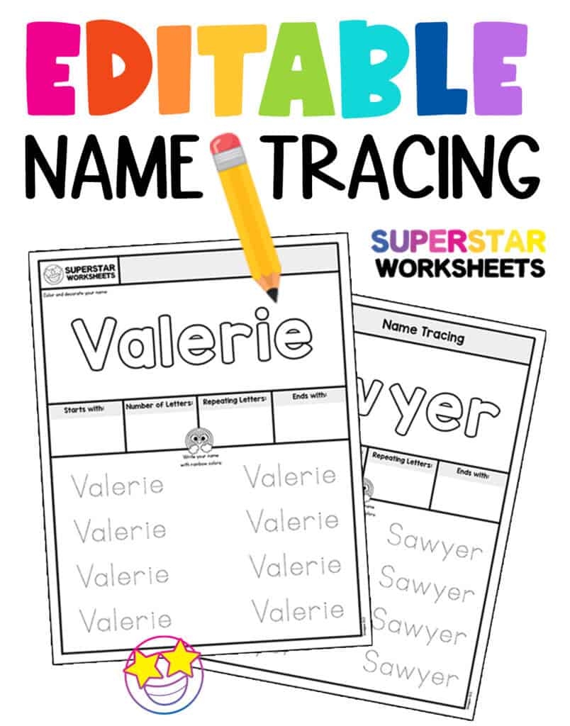 free name tracing worksheets for preschool
