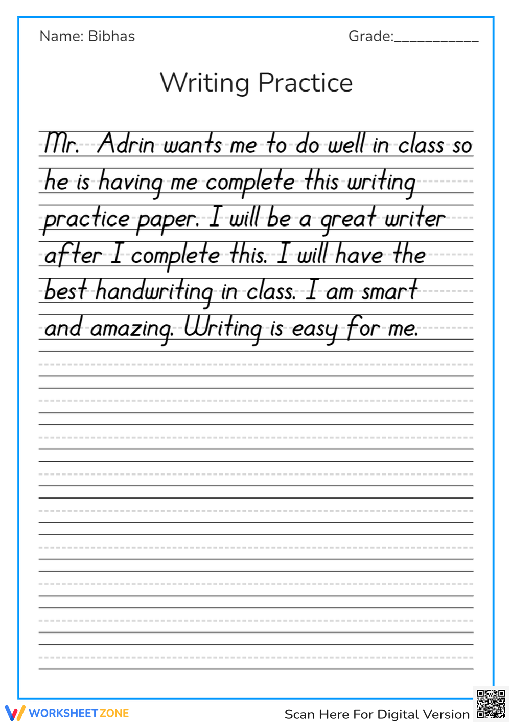 Neat Handwriting Worksheets Printable