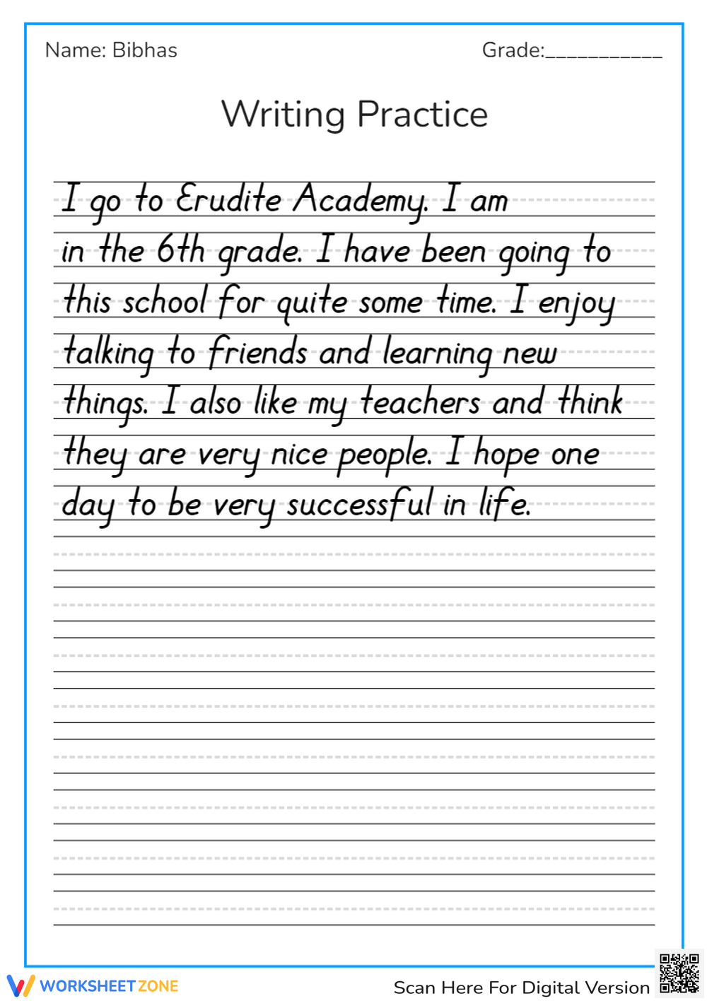 handwriting practice worksheets