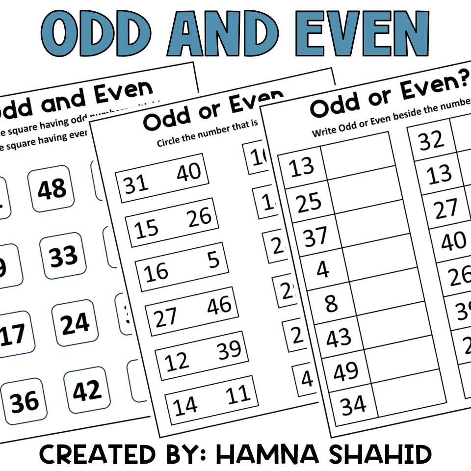 odd and even worksheets