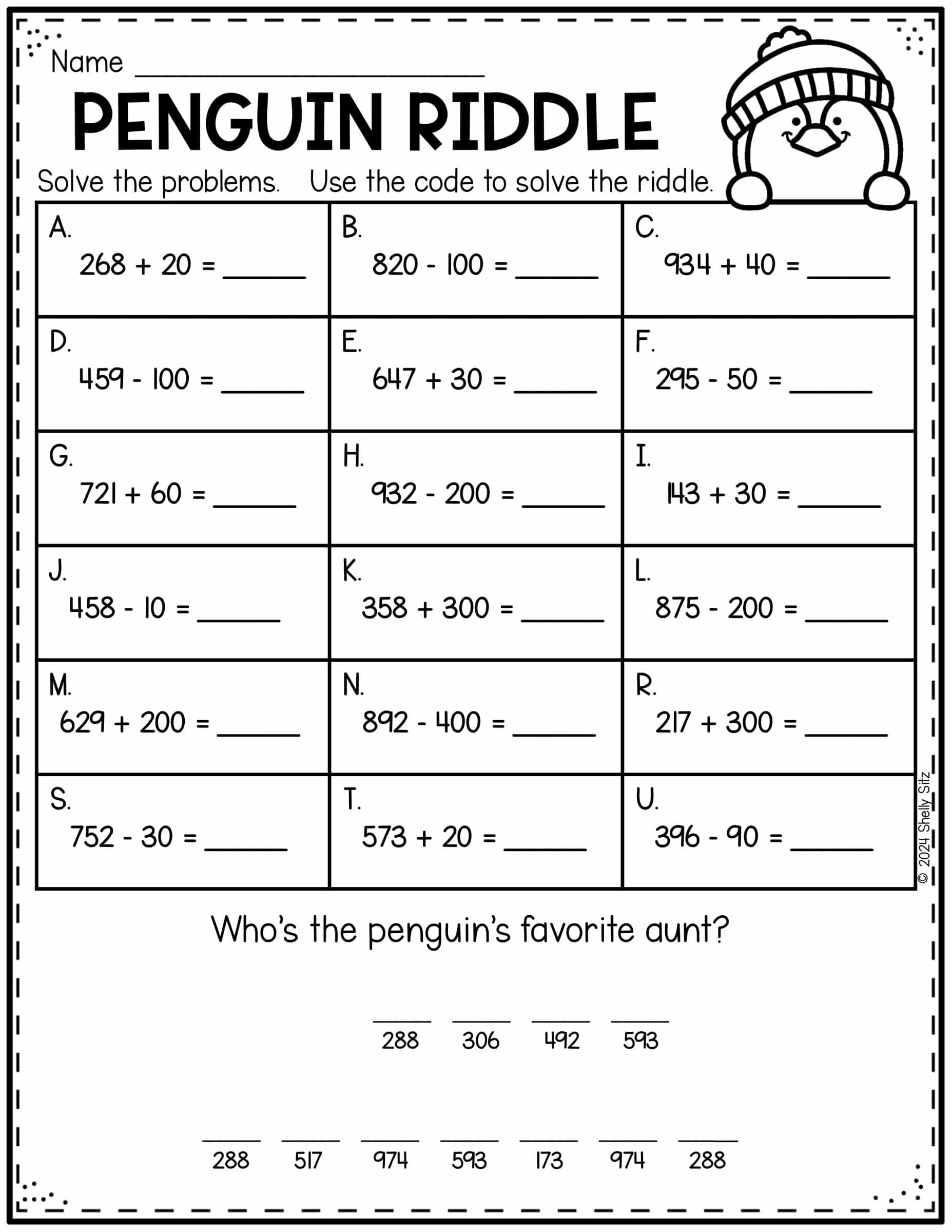 2nd grade math worksheet