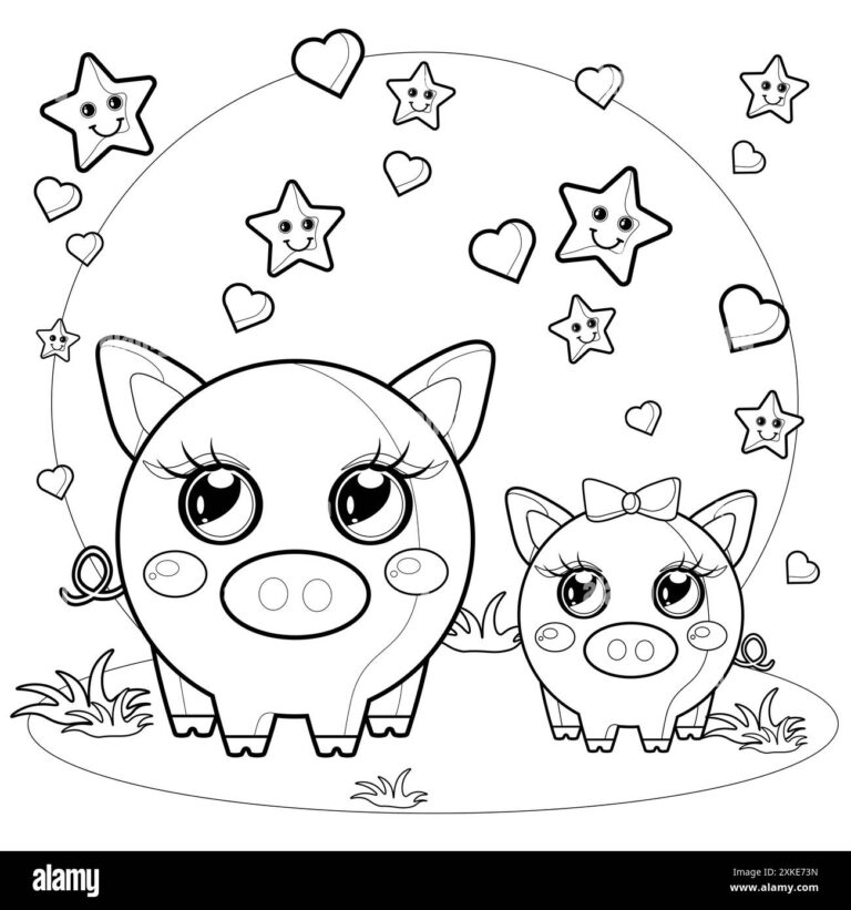 Pig Coloring Page Hi res Stock Photography And Images Alamy