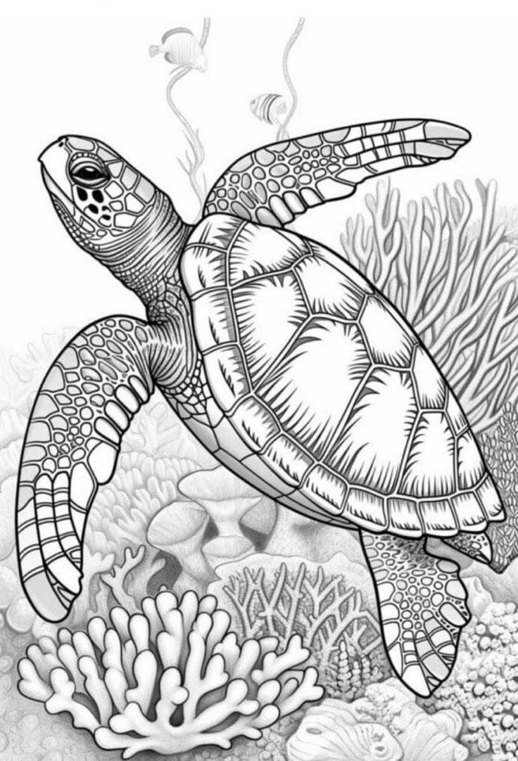 Pin By Christine On Ausmalen Turtle Coloring Pages Turtle Drawing Animal Coloring Pages
