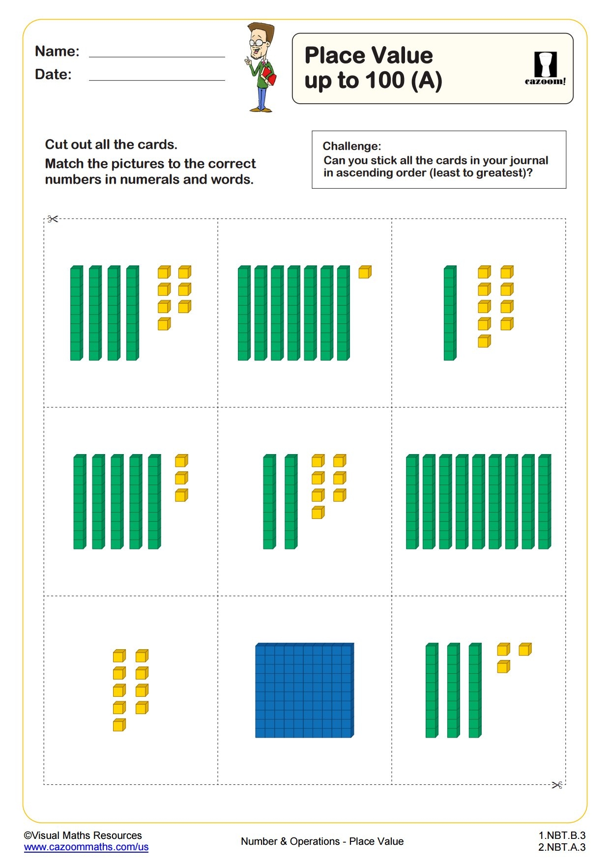 Place Value Up To 100 A PDF Printable Number And Operations Worksheets