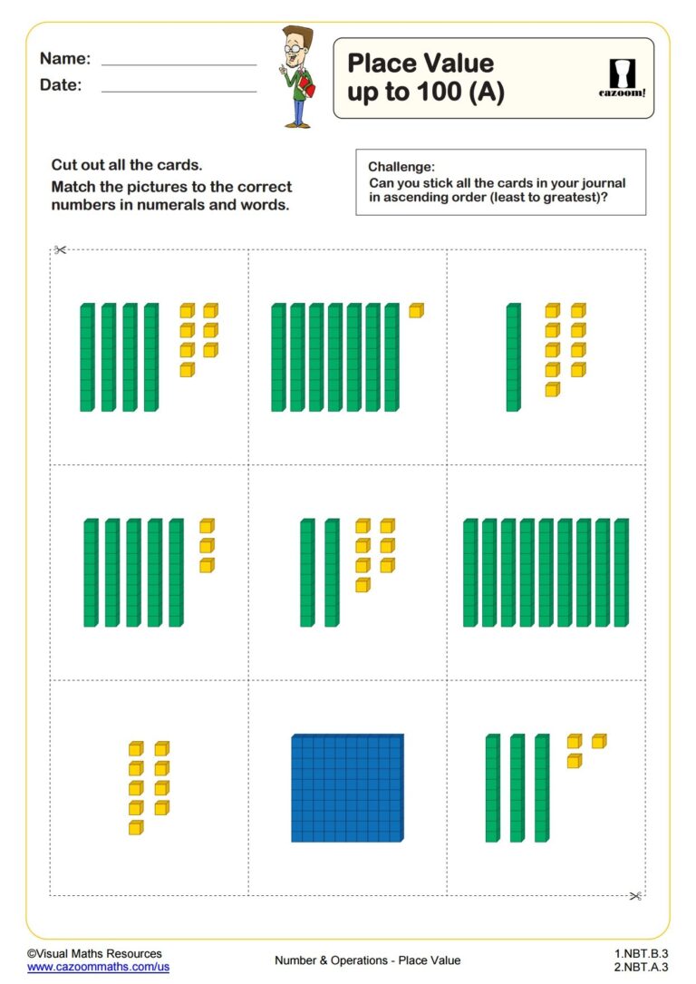 Place Value Up To 100 A PDF Printable Number And Operations Worksheets