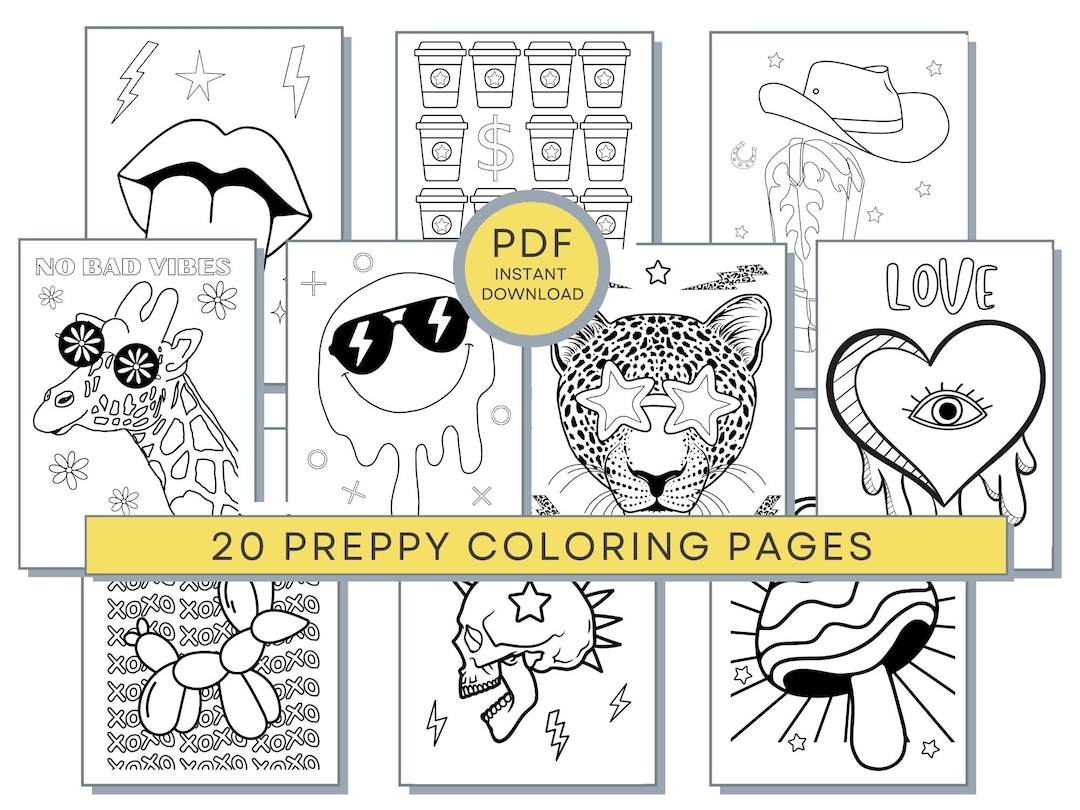 preppy coloring pages