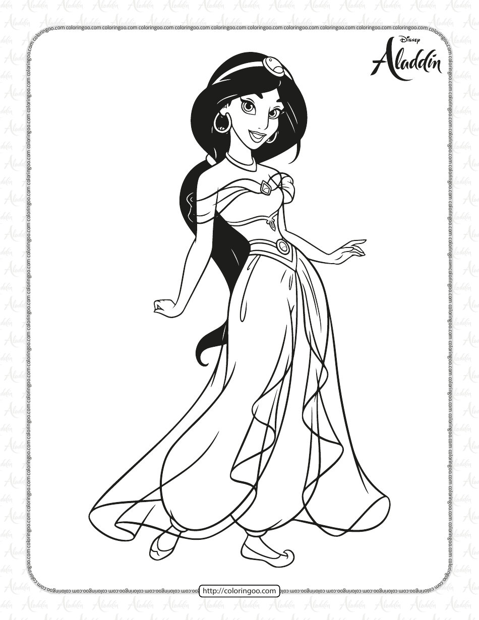 princess jasmine coloring pages