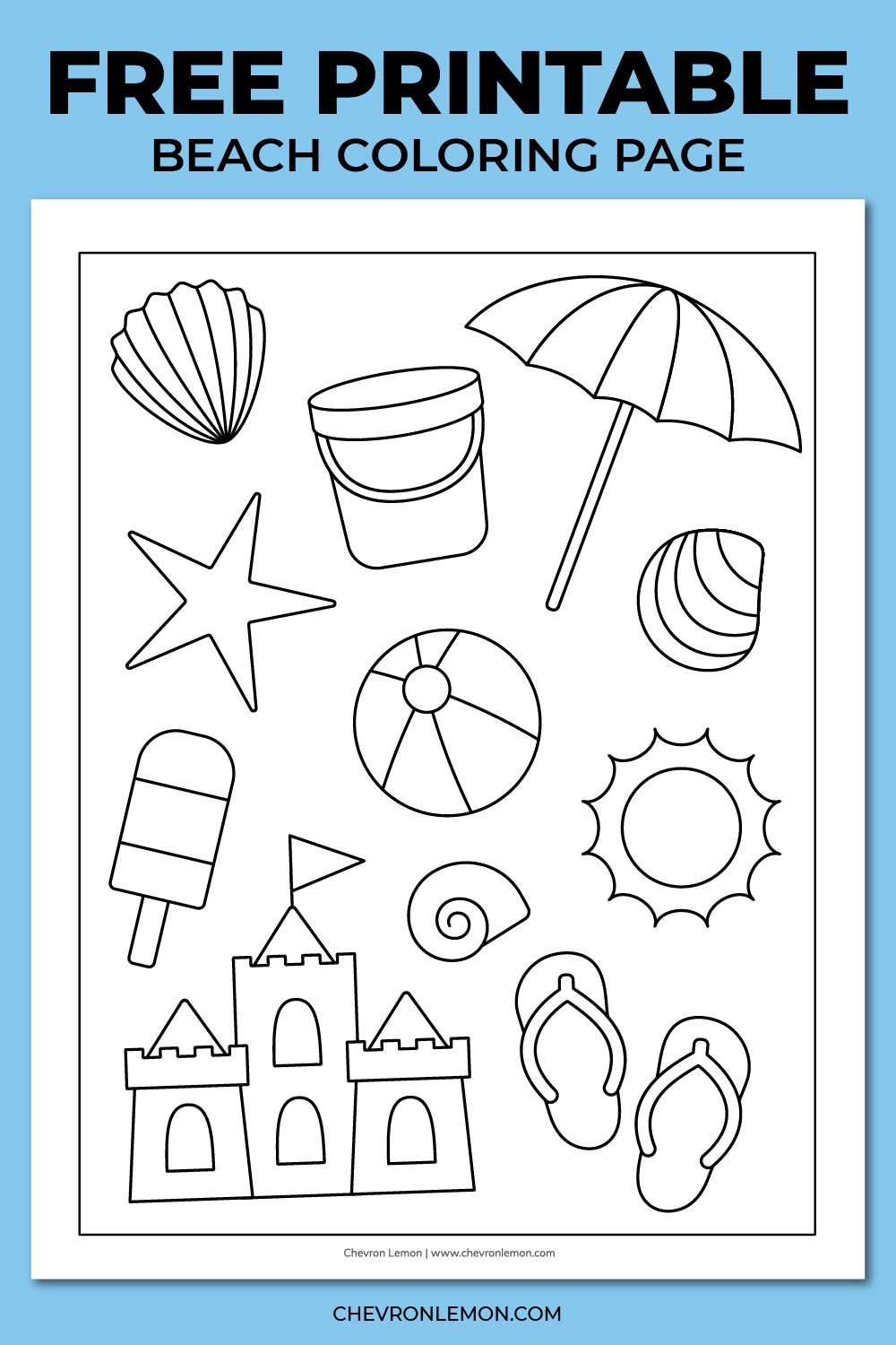beach coloring page