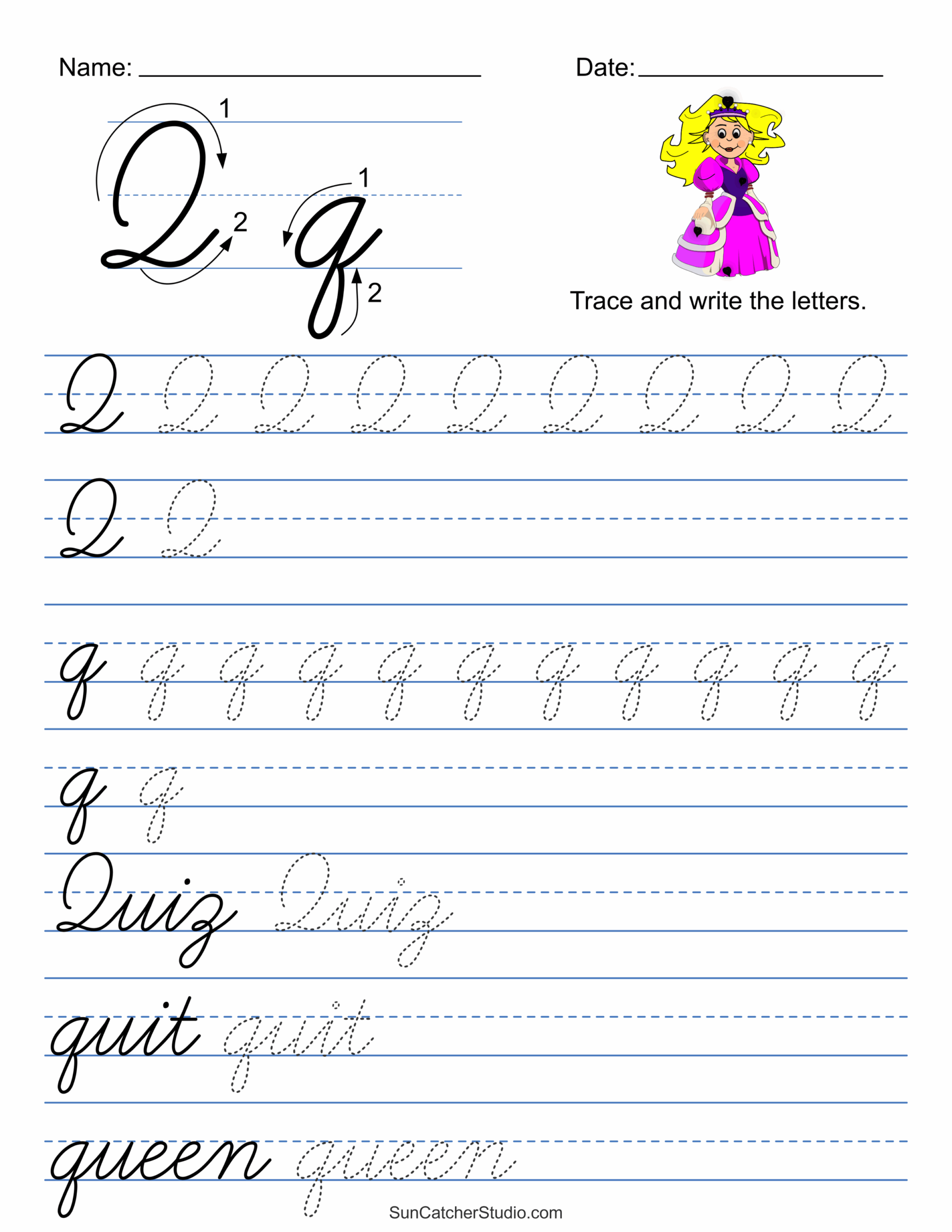 free printable cursive worksheets