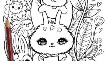 PRINTABLE Cute Easter Coloring Page Hand drawn Coloring Sheet Easter Doodles Coloring Page Kids Coloring Page Adult Coloring Etsy