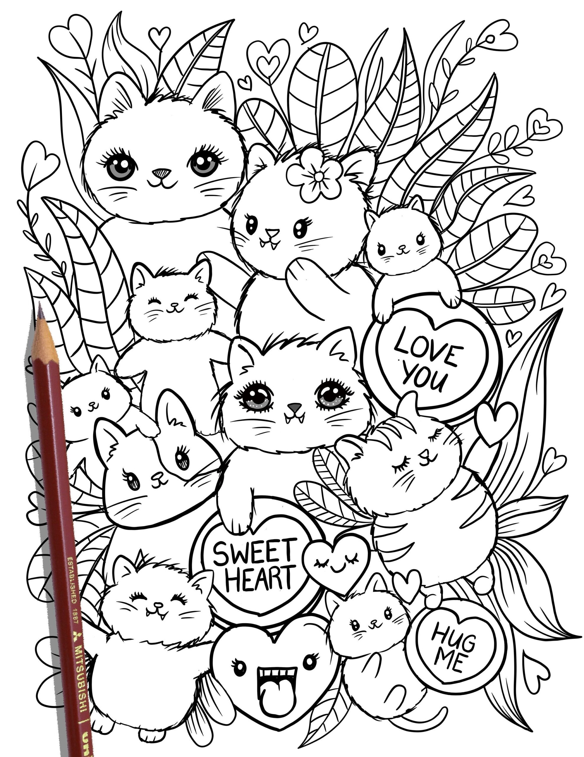 PRINTABLE Cute Kitty Cats Coloring Page Hand drawn Coloring Sheet Cat Doodles Coloring Page Kids Coloring Page Adult Coloring Etsy PRINTABLE Cute Kitty Cats Coloring Page Hand drawn Coloring Sheet Cat Doodles Coloring Page Kids Coloring Page Adult Coloring Etsy