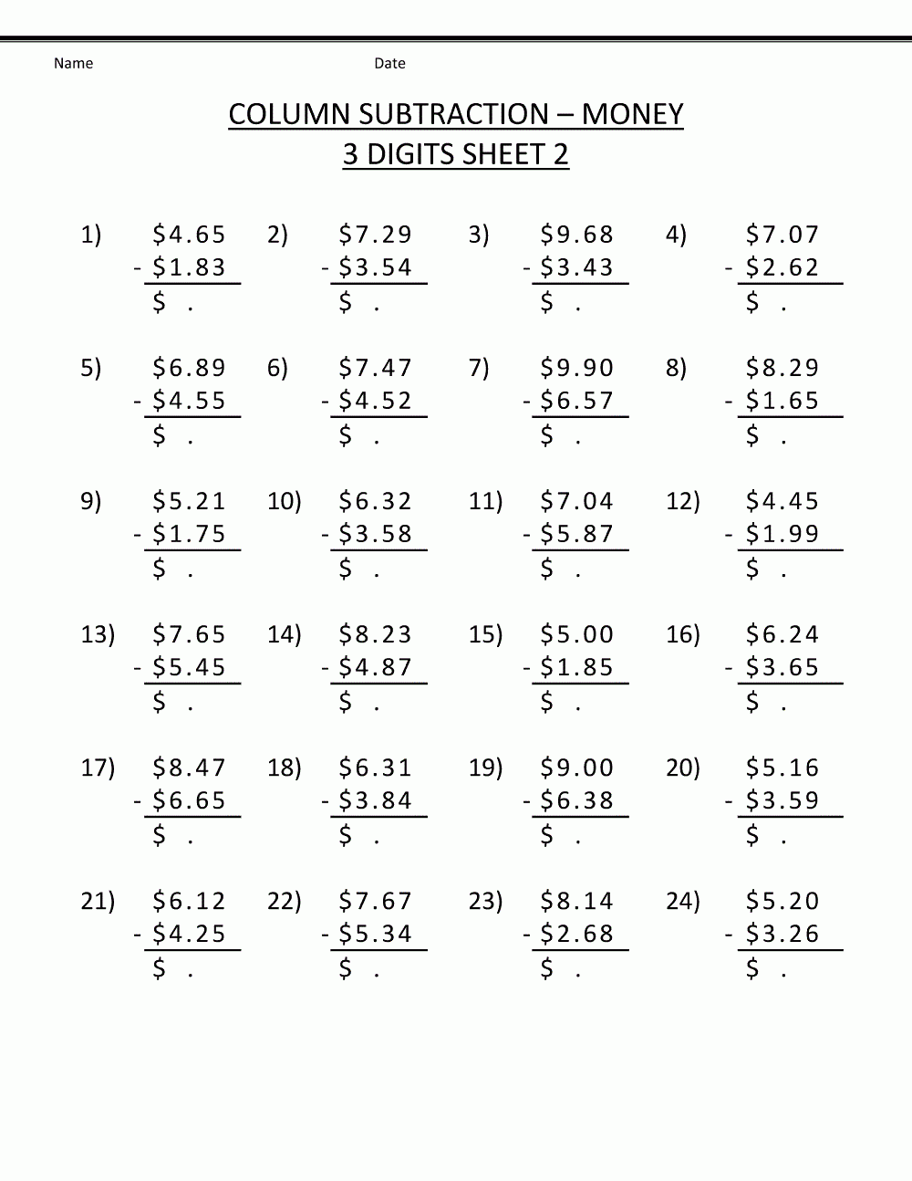 math worksheets for 4th graders