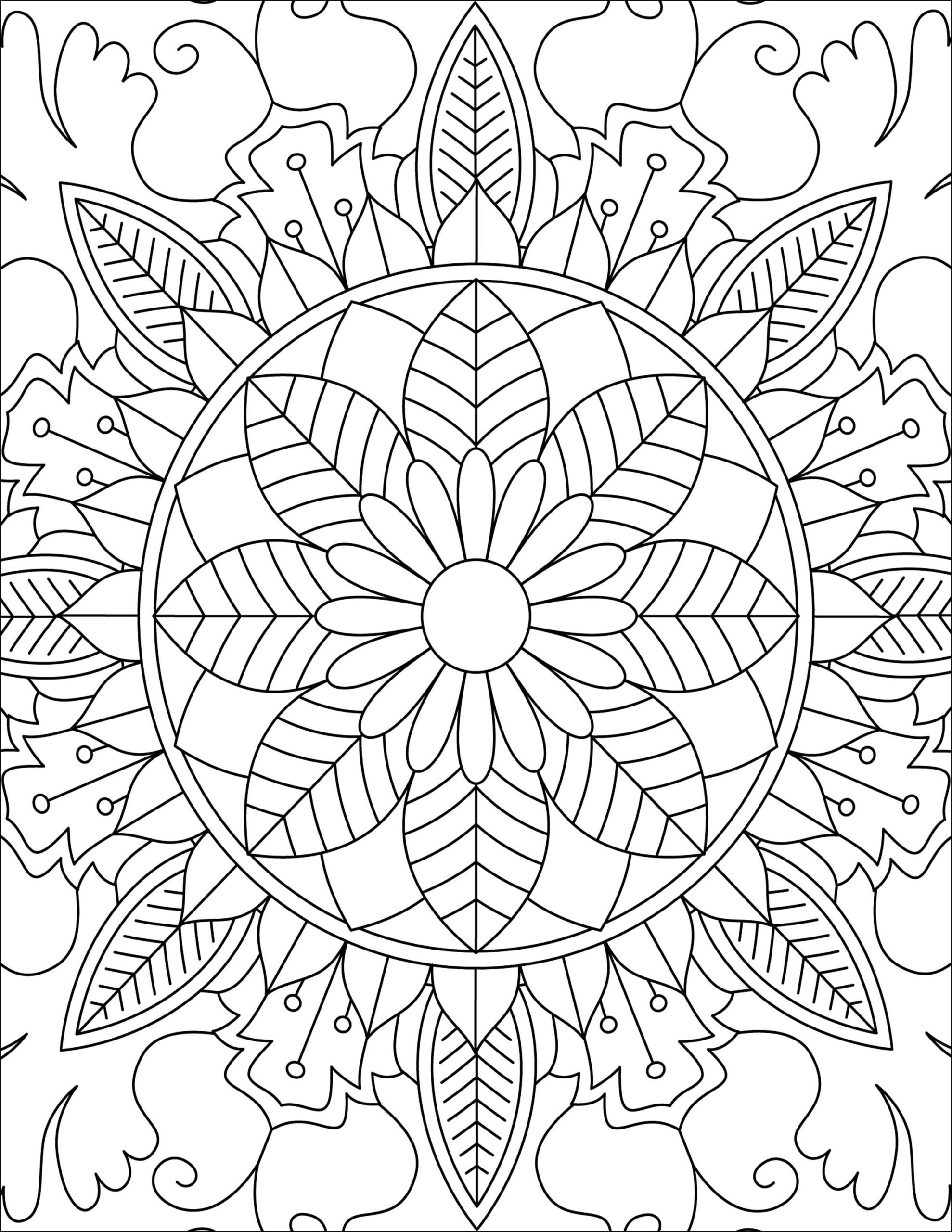 Printable Mandala Pattern Coloring Pages Etsy