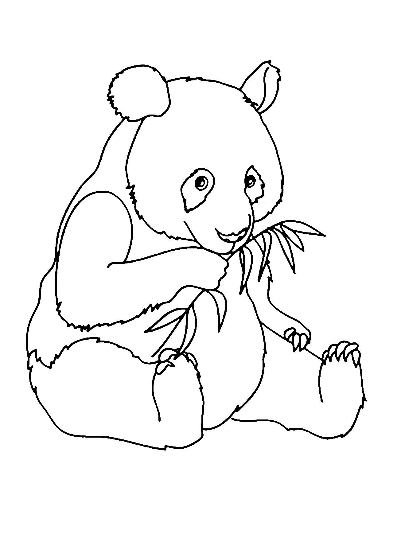 coloring page of a panda bear