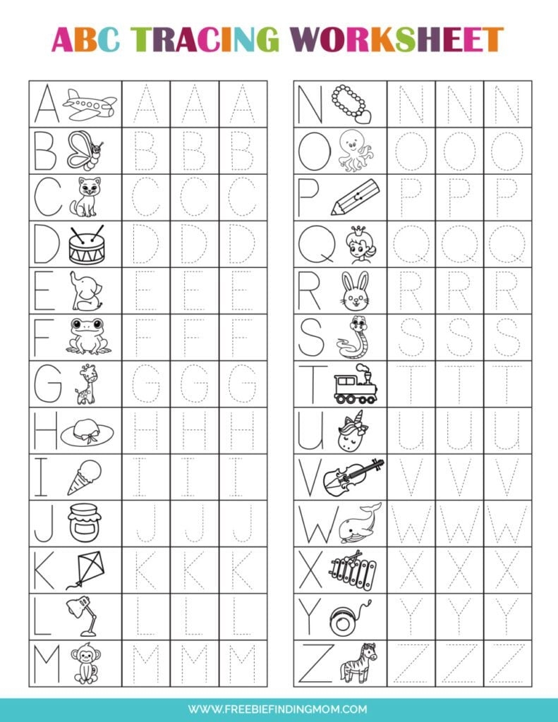 alphabet tracing worksheets pdf