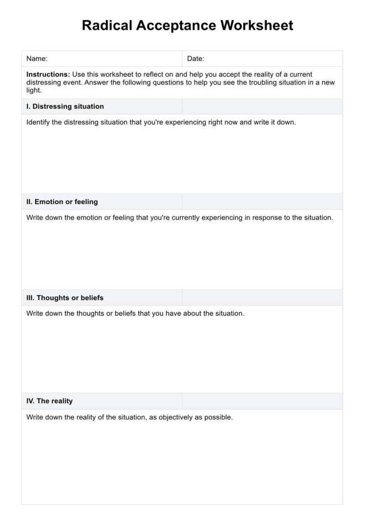 Radical Acceptance Worksheet