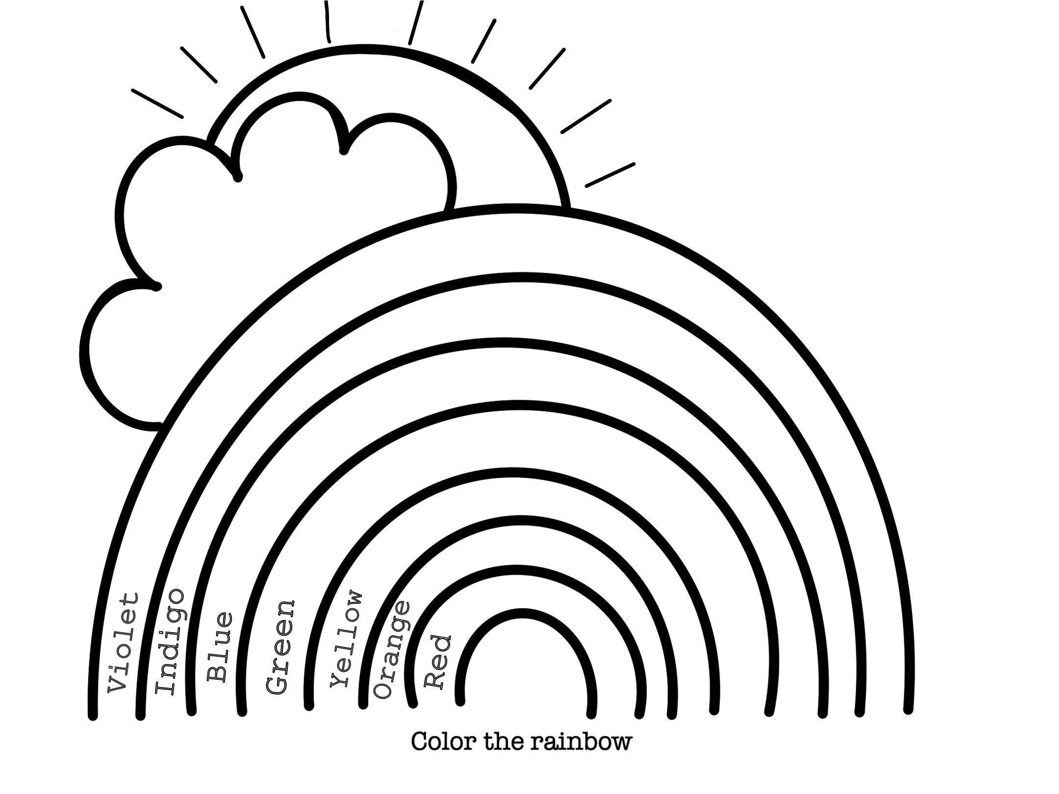 Rainbow Coloring Page Etsy Israel