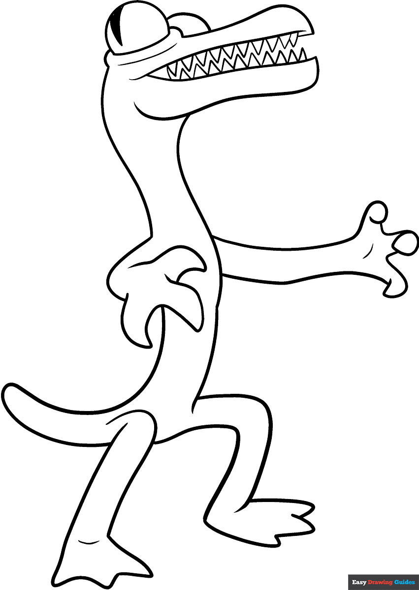 Rainbow Friends Orange Coloring Page Easy Drawing Guides