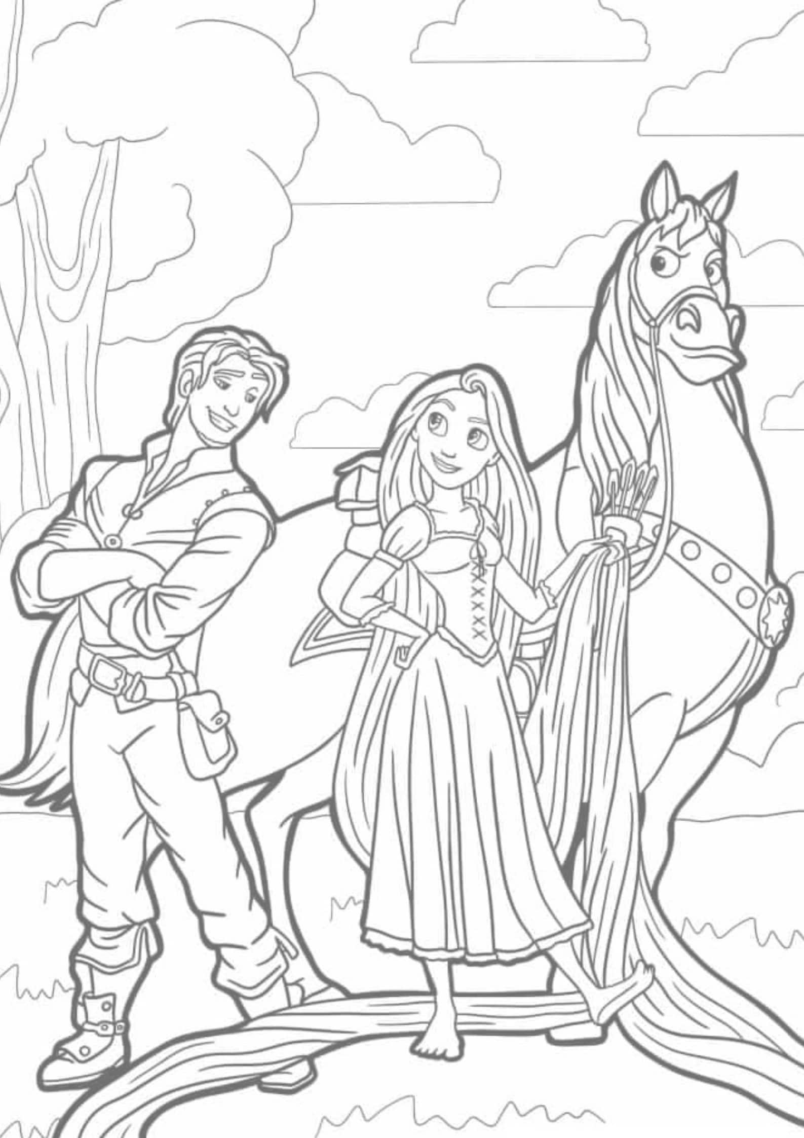 princess rapunzel coloring pages