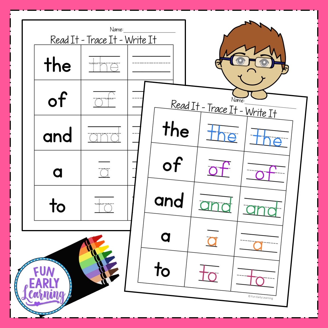 kindergarten sight word worksheets