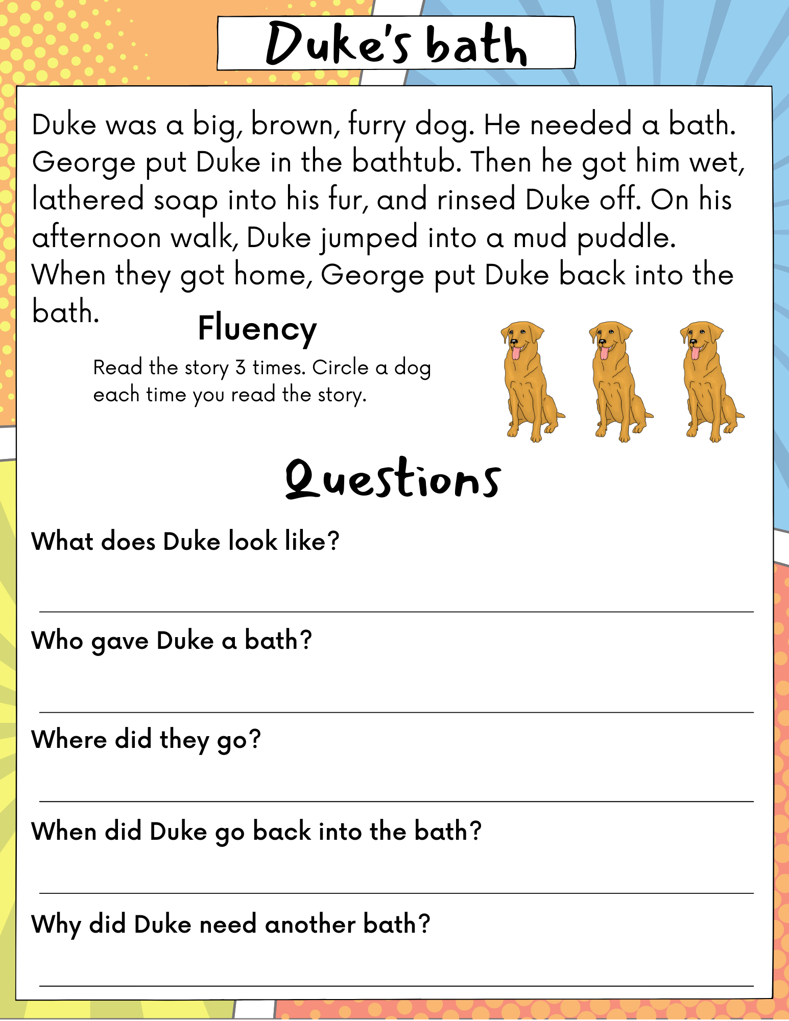 3rd grade reading worksheets