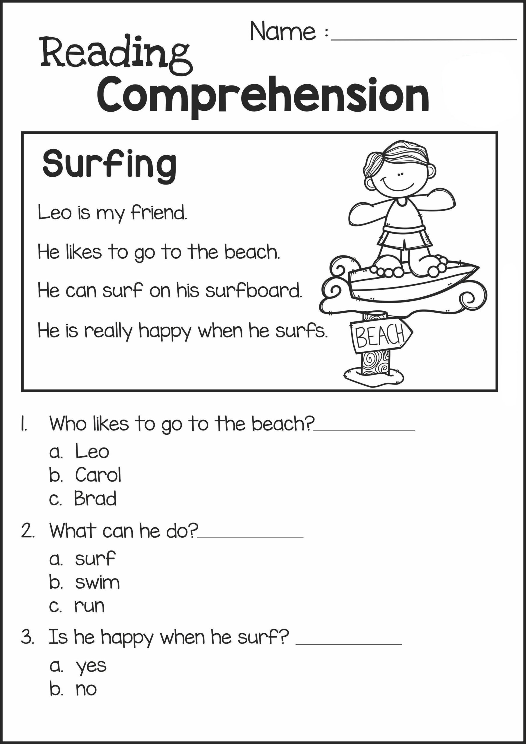 School Essays Reading Comprehension Worksheets For 2nd Grade We Worksheets Library