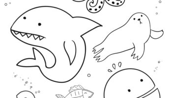 Sea Animal Coloring Page Kids Coloring Pages Sea Animals Printable Coloring Page Ocean Coloring Page For Kids Printable Ocean Coloring Etsy