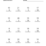 Second Grade Subtraction Worksheet
