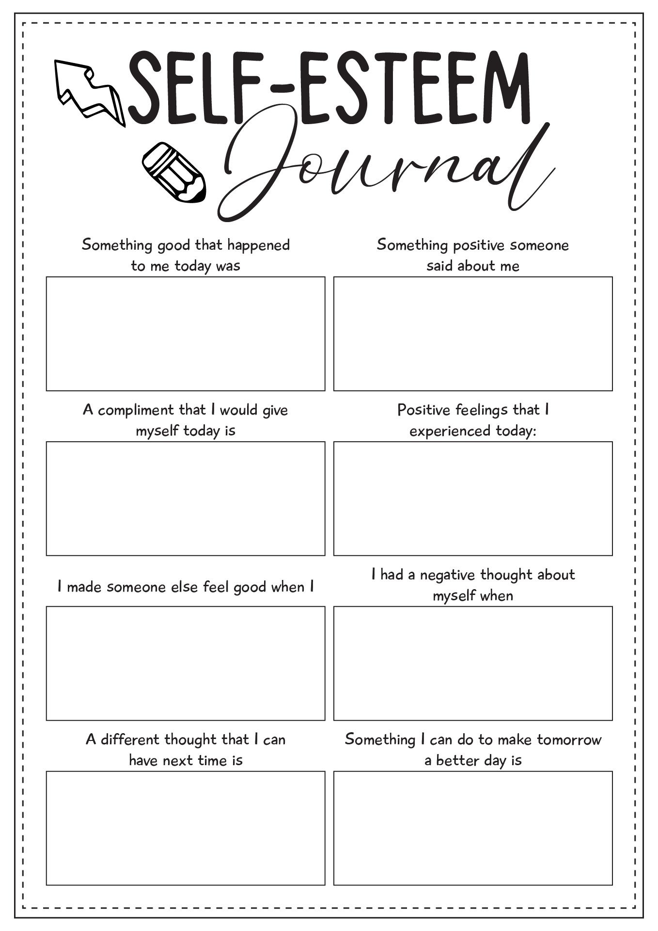 self worth worksheets