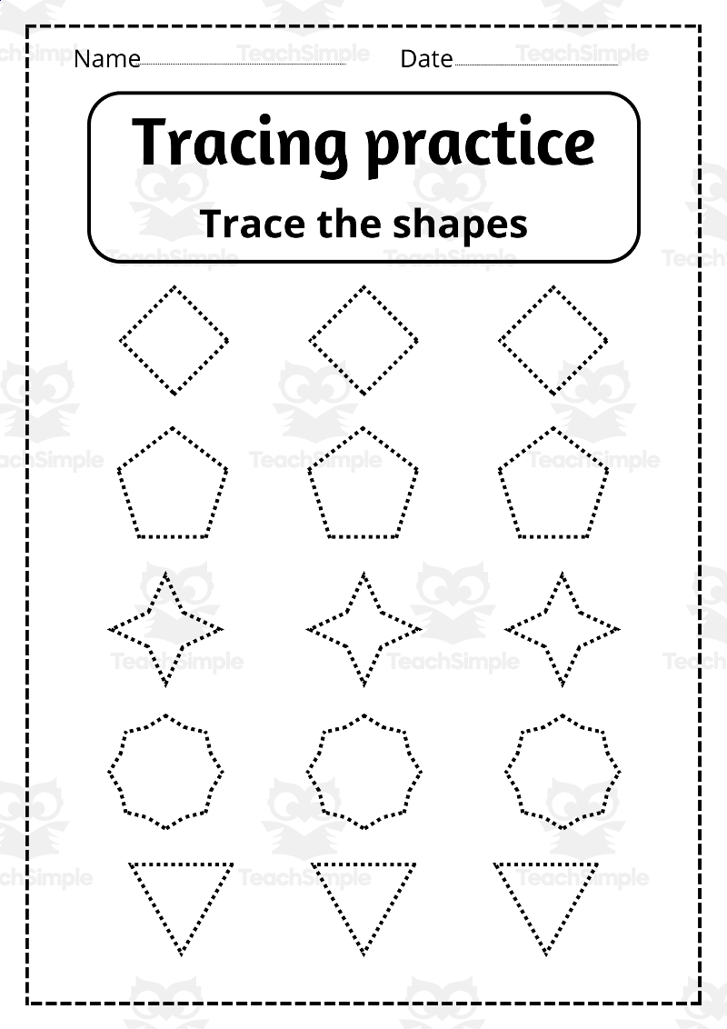 Shape Tracing Sheets Basic Shapes Tracing Trace Lines And Shapes By Teach Simple