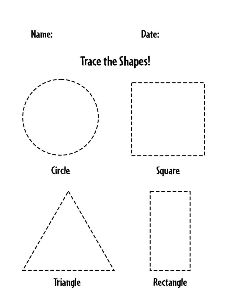 Shape Tracing Worksheets For Preschool The Hollydog Blog