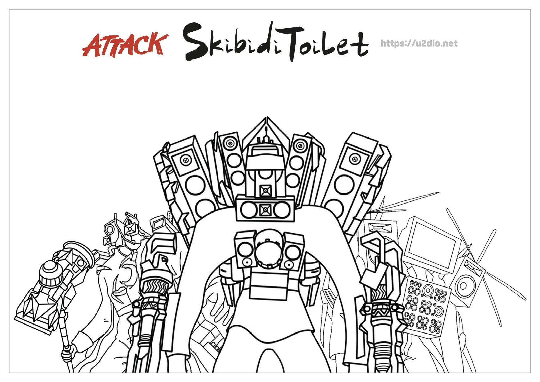 Skibidi Toilet Coloring Pages Free Download No 1