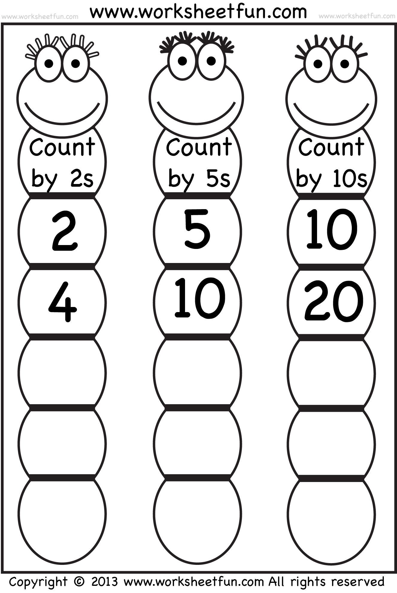 skip counting worksheets