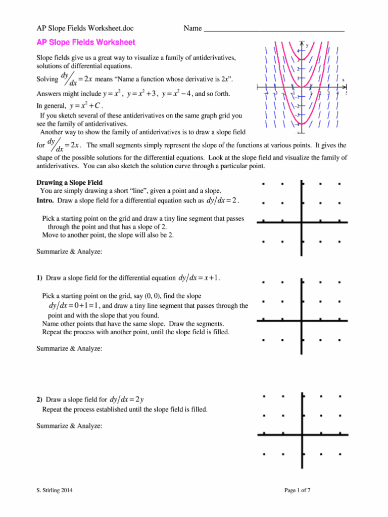 Slope Field Worksheet Fill Out Sign Online DocHub