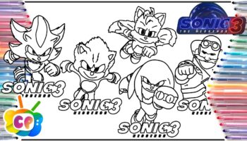 Sonic 3 All Characters Sonic Coloring Pages Movie How To Draw Sonic 3 YouTube