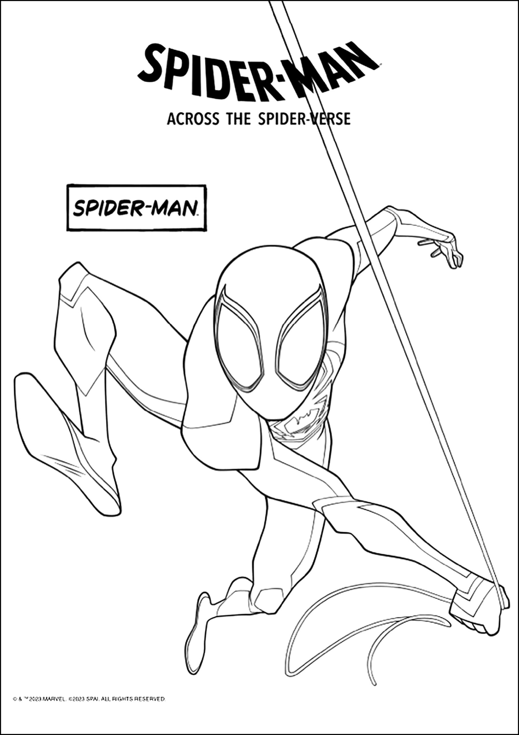 Spider Man Miles Morales Spider Man Across The Spider Verse Coloring Pages